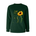 thumbnail image 3 of Women's Casual Round Neck Raglan Long Sleeved Retro Super Beautiful Dandelion Cat Print Pullover Sweatshirt Band Tees Women Vintage Big Hoodies Women Extra Long Sweatshirt Hoodie Ladies Tops Long, 3 of 4