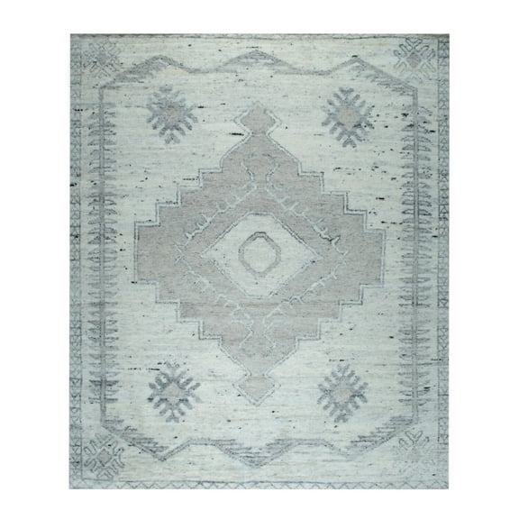 EORC MR695IV8X10 Hand-Knotted Wool Oushak Rug, 8' x 10', Ivory Area Rug