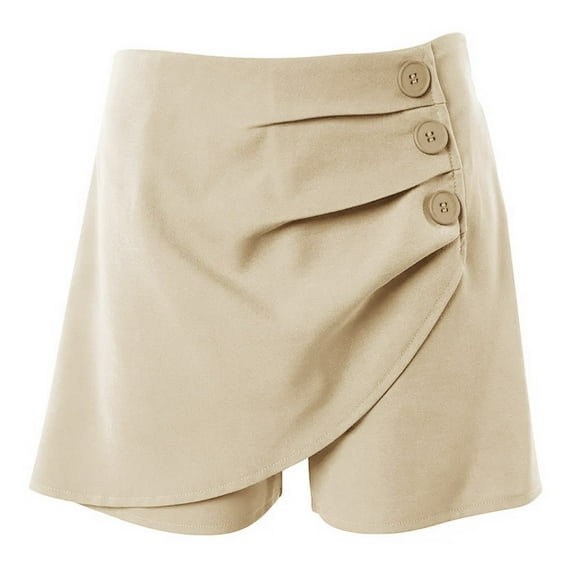 Jxximdong Skorts for Women Womens Relaxed Fit High Waist Casual Sports Outdoor Summer Shorts Beige L Culottes