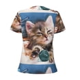 thumbnail image 4 of Naloa Playful Cat Print T-Shirts Short Sleeve V Neck Tees for Women Fashion Tops Trendy Lightweight Soft Casual Summer Outfits Clothes, 4 of 5