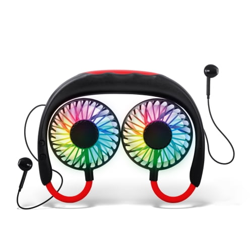 iHip Mini Air Wireless Earbuds Headphone with Portable Hanging Neck Fan