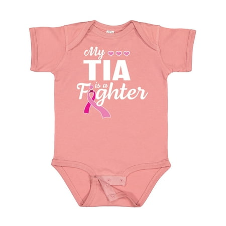 

Inktastic Breast Cancer Awareness My Tia is a Fighter Gift Baby Boy or Baby Girl Bodysuit