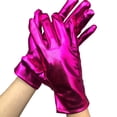 thumbnail image 3 of Short Shiny Evening Gloves with Metallic Finish for Costume Parties and Special Events, 3 of 4