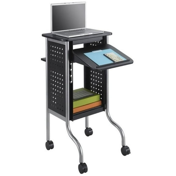 Safco Presentation Mobile Laptop Cart in Black