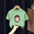 thumbnail image 6 of HOMADLES Girls Short Sleeve T Shirts, Crewneck Lightweight Loose Fit Short Sleeve Shirt Summer Stretch Tops Plus Size Work Shirt Green 5-6 T, 6 of 6