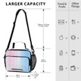 thumbnail image 4 of FORMRS Student Insulated Lunch Bag with Shoulder Strap Reusable Cooler Box for School, Light Blue Stripes, 4 of 9