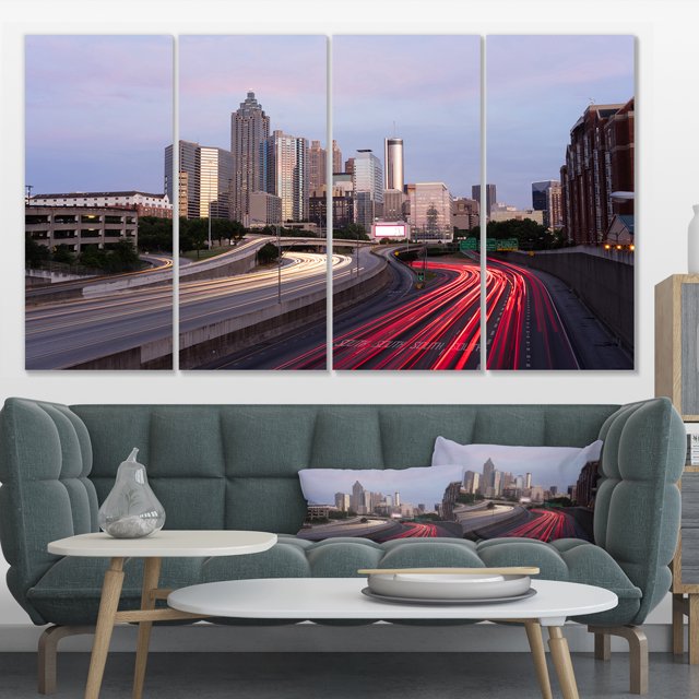 Atlanta Georgia Rush Hour Traffic at Dusk - Cityscape Canvas Print
