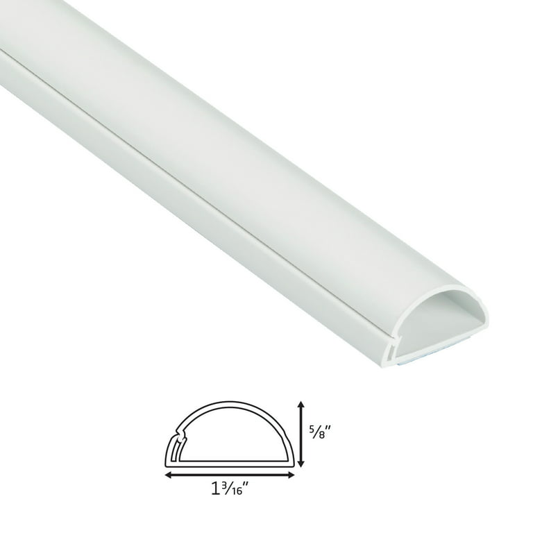 D-Line US/D22010W 6ft Self-Adhesive Half Round Cable Raceway - White