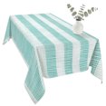 thumbnail image 2 of Aqua Striped Table Cloth Waterproof Tablecloths, Rustic Farmhouse Stripes Tablecloth Dining Table Cover for Kitchen Party Tabletop Outdoor, Rectangle Tablecloth 54x108 Inch, 2 of 9