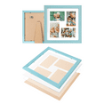 thumbnail image 2 of Rustic Solid Wood Square Collage Photo Frame 12x12 inch – Display Four (4) 4x6 inch Pictures with Mat for Wall Hanging - Blue, 2 of 5