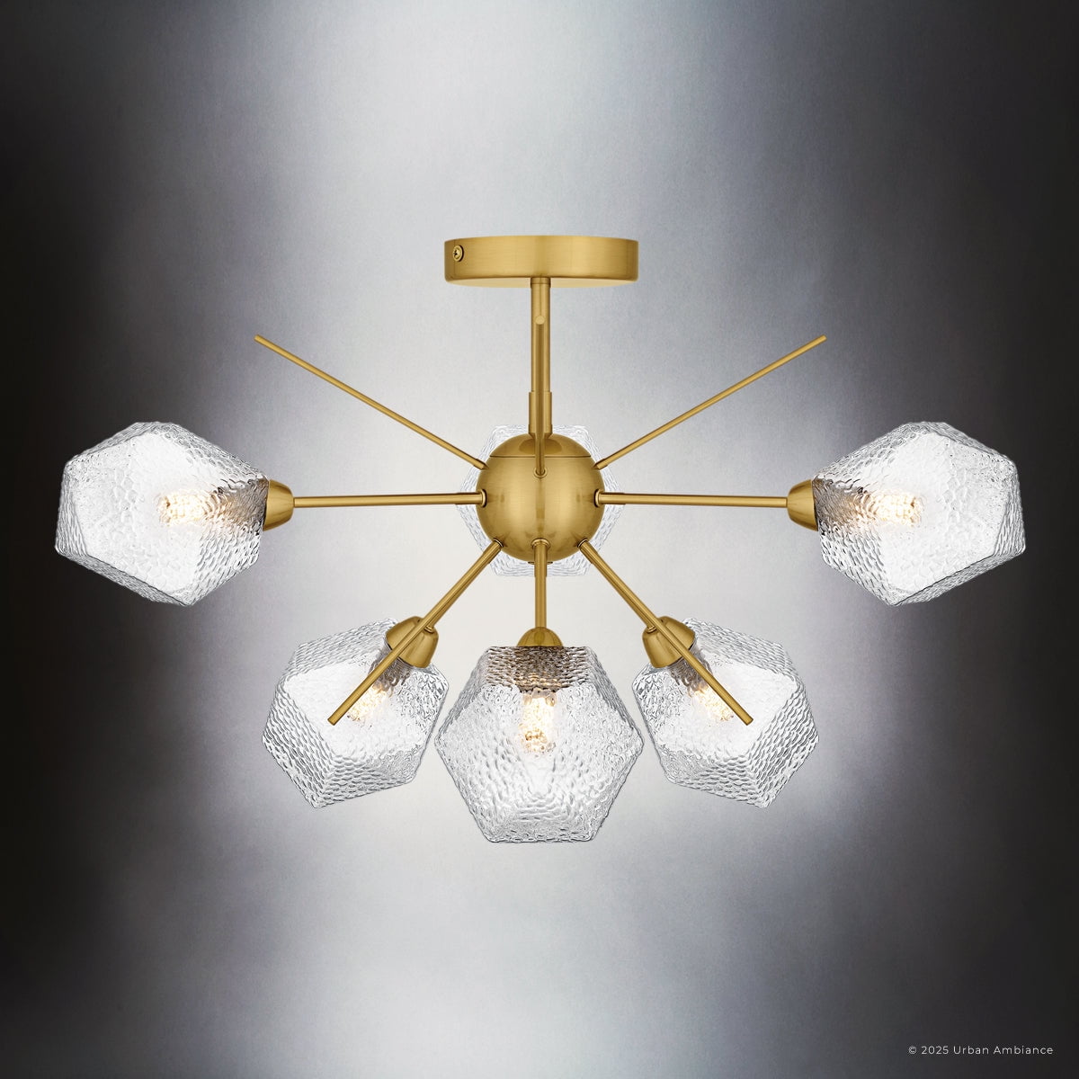 Luxury Luxe Industrial Ceiling Light, Brushed Gold, UQL6340