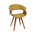 thumbnail image 1 of Chaise Moderne d'Été en Tissu Vert et Bois de Noyer, 1 of 1