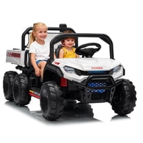Eastvita 24V 4WD Electric Ride-On Dump Truck, 2-Seater, Remote, Dump Bed, 3 Speeds, Music