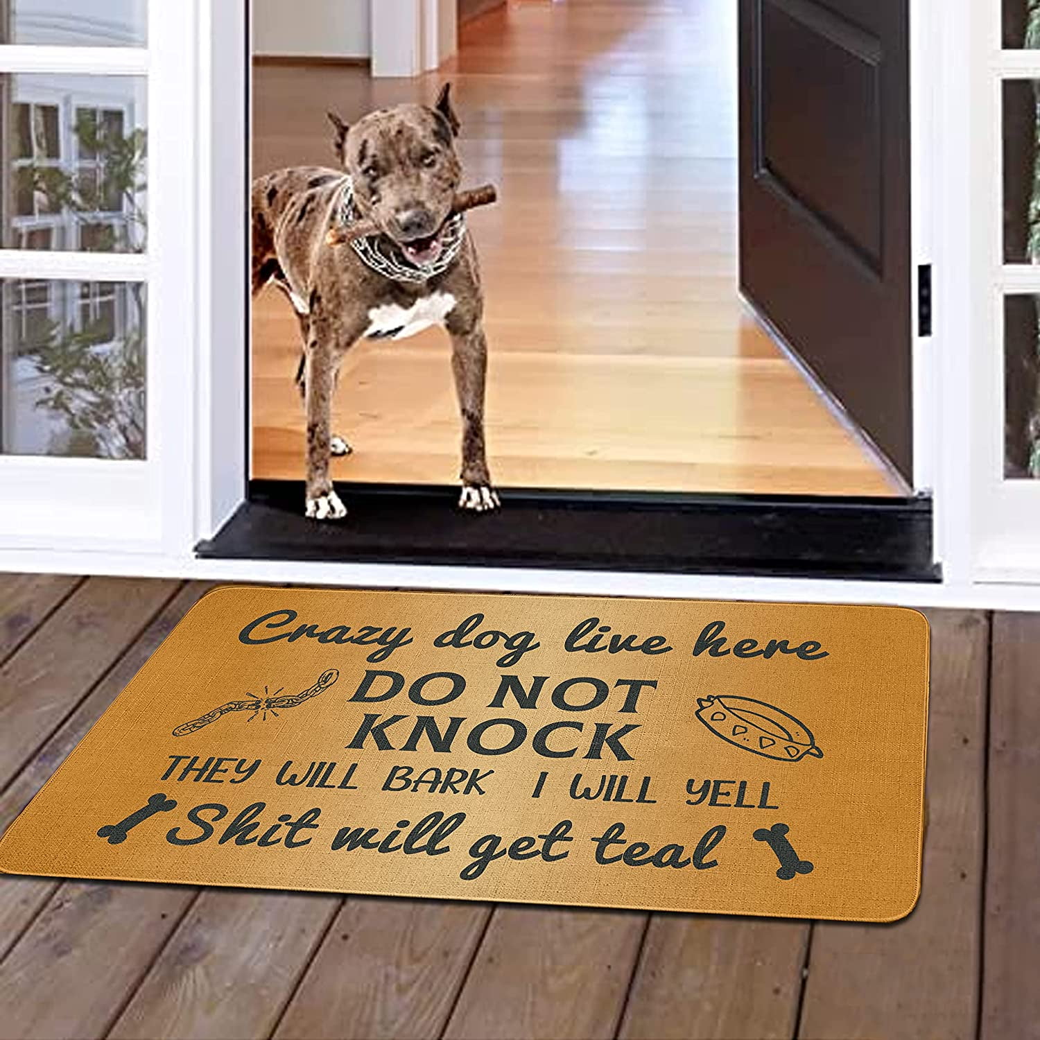 Wanyng Carpet Knotted Throw Door Mat Indoor Outdoor Non-Slip Low-Profile Design Floor Mat Velvet Carpet Durable Trap Dirt and Front Door Welcome Mat