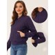 thumbnail image 2 of Chaqueta bomber acolchada con cremallera y mangas largas raglán para mujer con bolsillos Morado Oscuro XS, 2 of 5