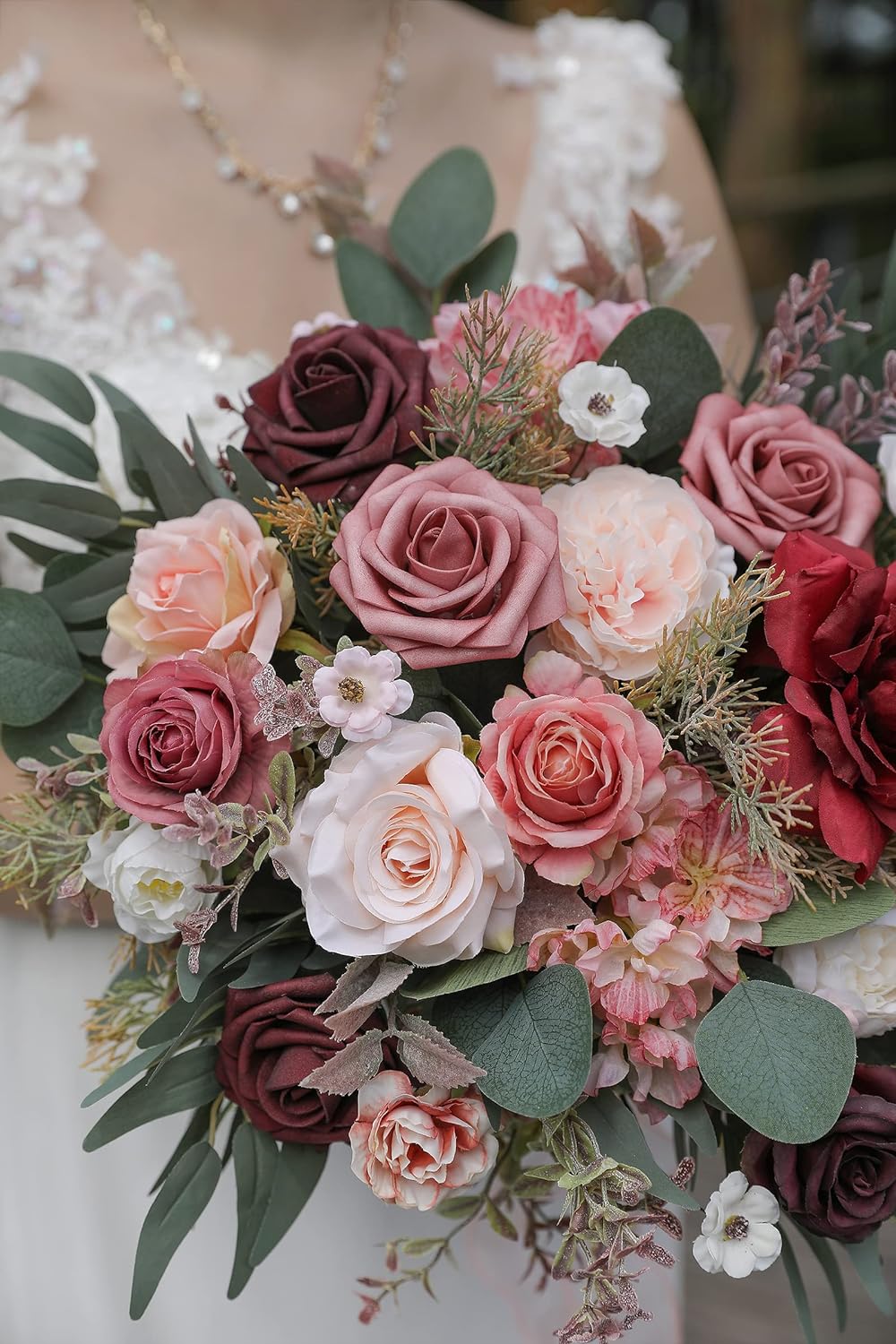 Artificial Flowers Combo Box Set Silk Flowers Fake Rose for DIY Floral Arrangements Wedding Bouquets Centerpieces Baby Shower Party Home Decorations（Nude Color）