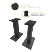 Kanto SP9 9 Universal Desktop Speaker Stands with Rotating Top Plates and Cable Management - Pair (Black)