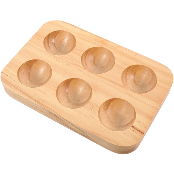 Bandeja para huevos, soporte de madera para huevos, contenedor de exhibición para refrigerador, mostrador de huevos