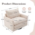 thumbnail image 2 of 360° Swivel Accent Chair, Oversized Arm Chair with 30-inch Wide Seat and Double-Layer Cushion, Comfy Chenille Single Sofa Chair with Side Pocket for Living Room, Beige, 2 of 7
