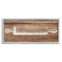 Stupell Industries Rustic Kitchen Rolling Pin Graphic Art Gray Framed Art Print Wall Art, Design by Lil' Rue