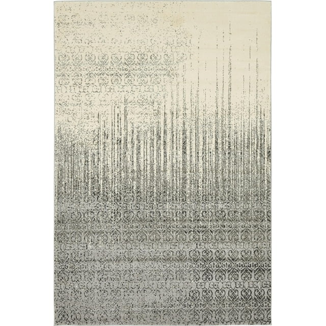 Unique Loom Del Mar Collection Tapis de Transition Contemporain, 6' x 9', Gris/ivoire