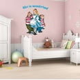 thumbnail image 3 of Cute Alice & Tweedles in wonderland Mad Hatter Cheshire Cat Alice in Wonderland Adventurous Creative Minimalist Cartoon Girls Boys Kid Room Design Nursery Fun Home Vinyl Decoration Size (10x12 inch), 3 of 4