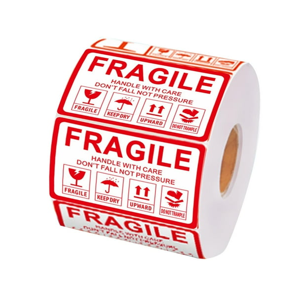 Pegatinas Frágiles Etiquetas de Embalaje Pegatinas de Papel Pegatinas de Advertencia Etiquetas Frágiles para Sellar Cartón de Precaución Vidrio Móvil Estilo D