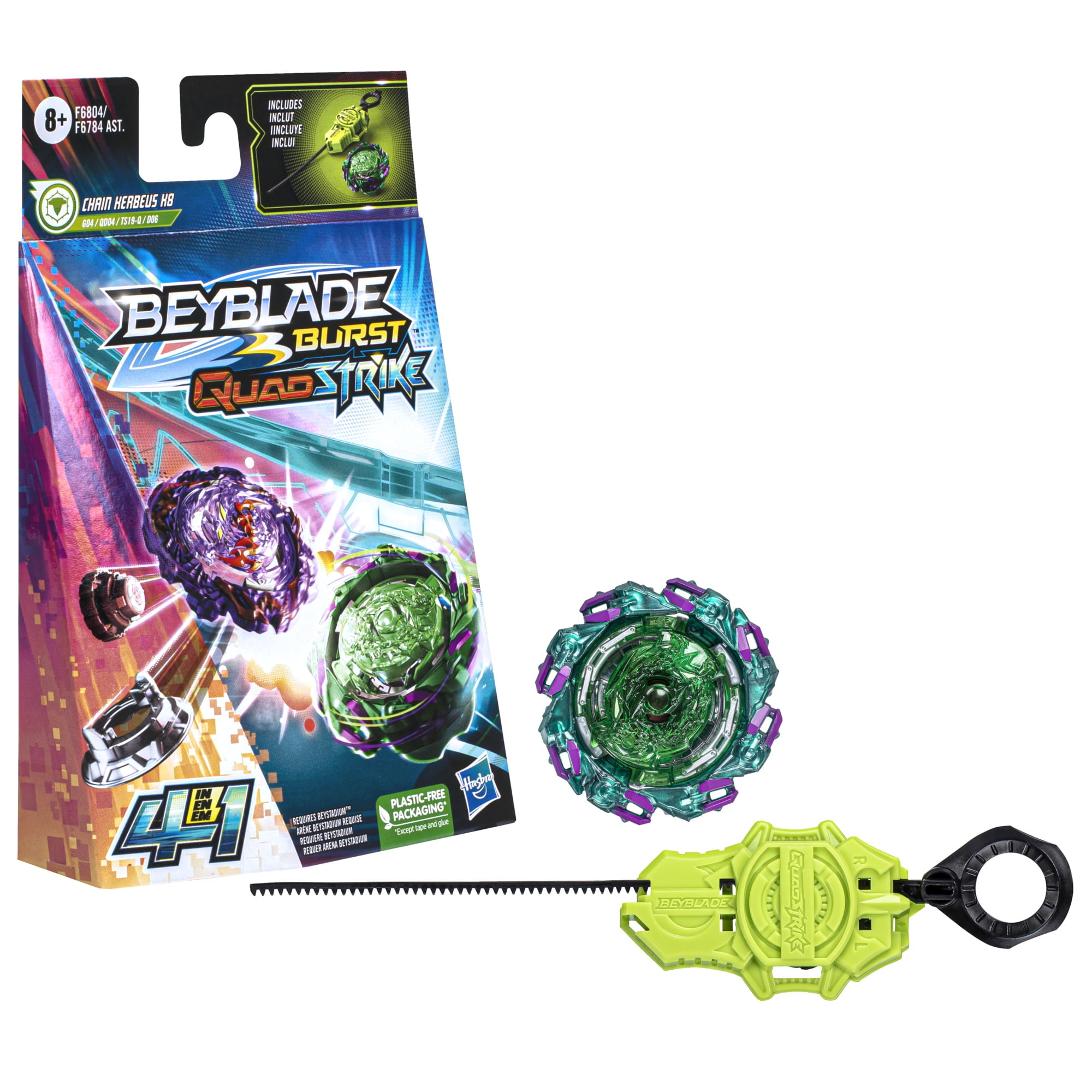 Beyblade Burst QuadStrike Chain Kerbeus K8 Starter Pack, Battling Game