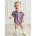 thumbnail image 4 of BemeyourBBs Baby Girls Romper Short Sleeve Plaid Embroidery Animal Summer Bodysuit, 4 of 9