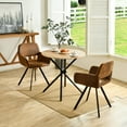 thumbnail image 1 of Homy Casa 31.5 Inch Dining Table for 2-4 Person - Small Round Kitchen Table for Bistro Reception Table, Walnut, 1 of 5