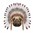 thumbnail image 3 of Ambesonne Pug Duvet Cover Sets, Native Style Bonnet Dog, 2-Queen, Red Black Tan, 3 of 6