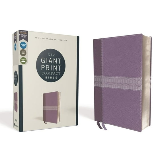 Niv, Giant Print Compact Bible, Leathersoft, Purple, Red Letter Edition, Comfort Print, (Hardcover)