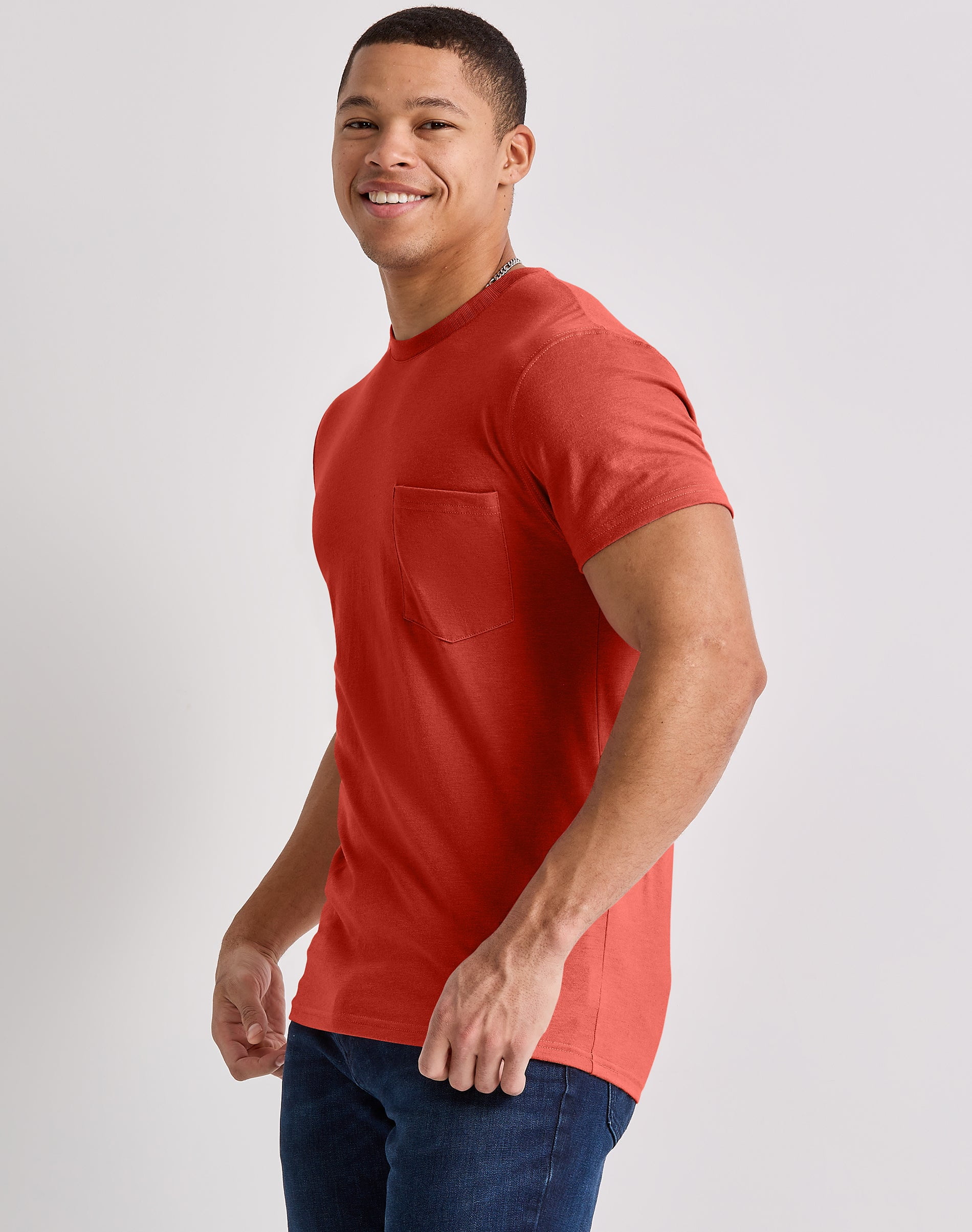 Hanes Originals Men's Pocket T-Shirt Cotton Crewneck Short Sleeve Tee Lightweight S-3XL