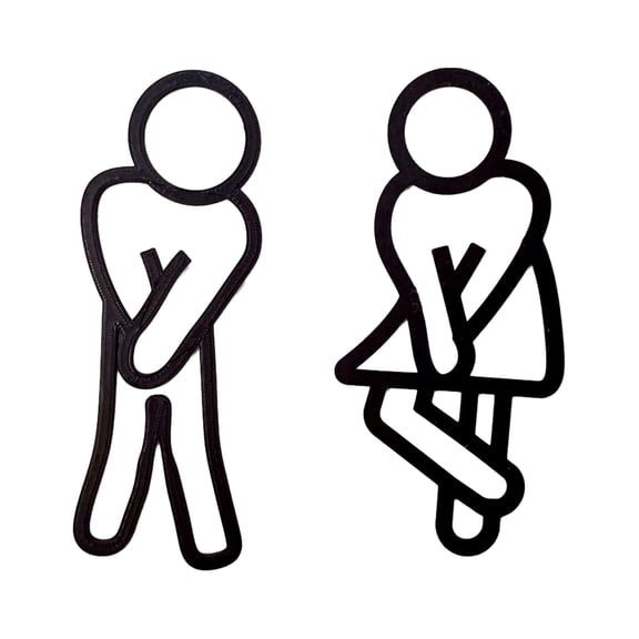 Ruanlalo Men Women Bathroom Sign 2D Acrylic Restroom Door Sign Business Restaurant Office Hotel Washroom Wall Gender Identification Signage