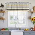 thumbnail image 2 of 2 Pack Geometric Bohemia Valance for Window Stripes Brown Yellow and Black Kitchen Valance Rod Pocket Short Curtain Topper Decorative Window Treatment for Living Room Bedroom 42"x12", 2 of 8