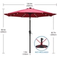 thumbnail image 4 of ABCCANOPY 10.5ft Patio Solar Umbrella LED Outdoor Umbrella with Tilt and Crank, Burgundy, 4 of 10