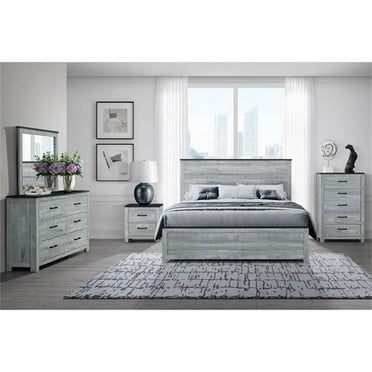 Global Furniture USA Ozark Wood Gray Wash 5pc King Bed Set