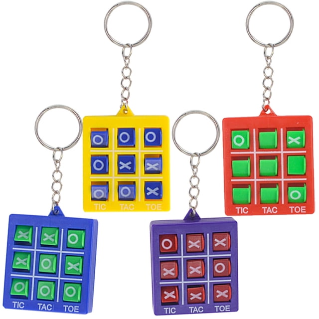 4Pcs Chess Keychains XO-type Chess Toys Kids Chess Key Rings Small XO-type Chess Hanging Keychains