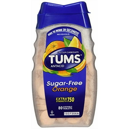 TUMS E-X Tablets Sugar Free Orange Cream 80 Tablets