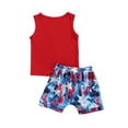 thumbnail image 2 of EYIIYE Baby Boy Star  Stripe Print Tank Top + Drawstring Shorts, 2 of 6