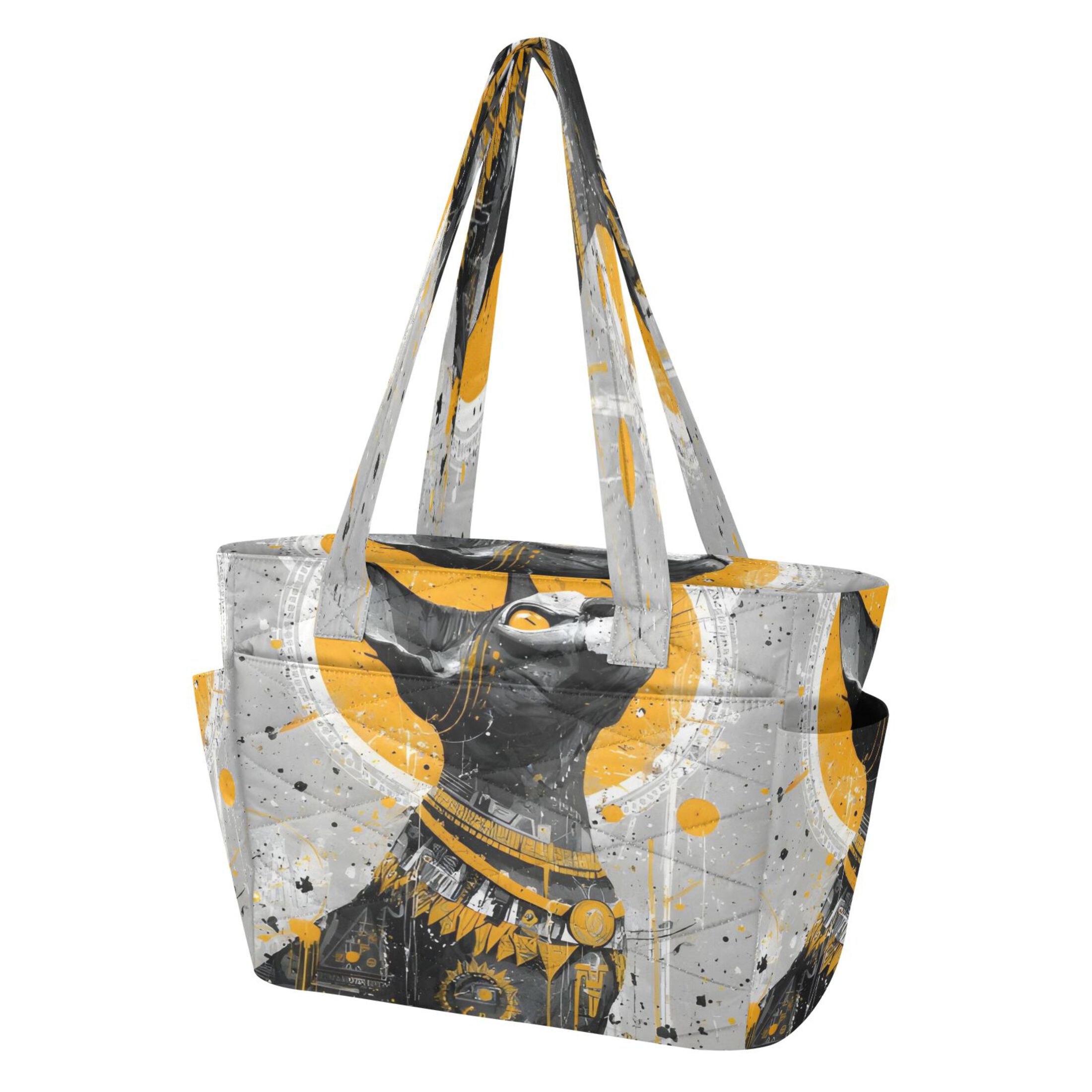 DIXRUYEE Tote Handbags Casual Shoulderbags In Celestial Black Cat Pattern