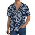 thumbnail image 1 of Fotbe Dragon Camisa Estampada de Manga Corta para Hombre, Casual de Verano, Estilo Playero, Sin Arrugas-Large, 1 of 5