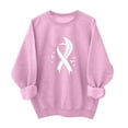 thumbnail image 2 of Sweatshirt for Women Plus Size Long Sleeved Breast Cancer Love Print Round Neck Blouses Pullover Sweatshirt Pink,Sweatshirt for Women, 2 of 4