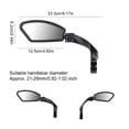 thumbnail image 4 of relayinert Bike Handlebar Mirror Bicycles Motorcycle 360-degree Mirrors Replacing Reflector Adjustable Rotating Parts Rearview Square Right 1Set, 4 of 6