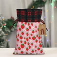 thumbnail image 5 of Rocae Hand Drawn Strawberry Print Christmas Drawstring Linen Gift Bag with Drawstrings Treat Bag Goody Present Bags for Christmas Party Favor, 5 of 8