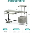 thumbnail image 5 of Mecor Computer Desk with 2 Drawers, Modern Writing Desk with Bookshelf, PC Laptop Study Table Workstation for Home (Oak Grey), 5 of 6