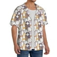 thumbnail image 2 of Gukieu Cartoon Cat Print Men's Short-sleeved Shirts, Button-down Pocket Shirts, T-shirts, Beach Vacation Travel Summer Clothing-4X-Large, 2 of 5