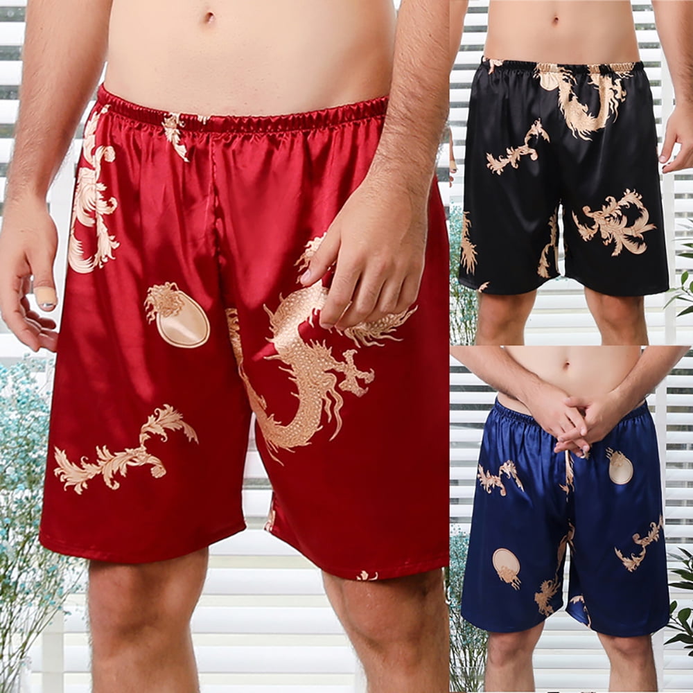 MINGYG Men Summer Home Indoor Sleep Shorts Pyjamas Nightwear Short Pants Dragon Printed Walmart