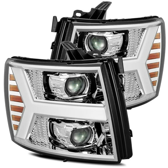 AlphaRex 07-13 Chevrolet Silverado LUXX-Series LED Projector Headlights Chrome