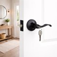 thumbnail image 3 of Matte Black Entry Door Lever, Residential Front and Back Door Use, 3 of 10